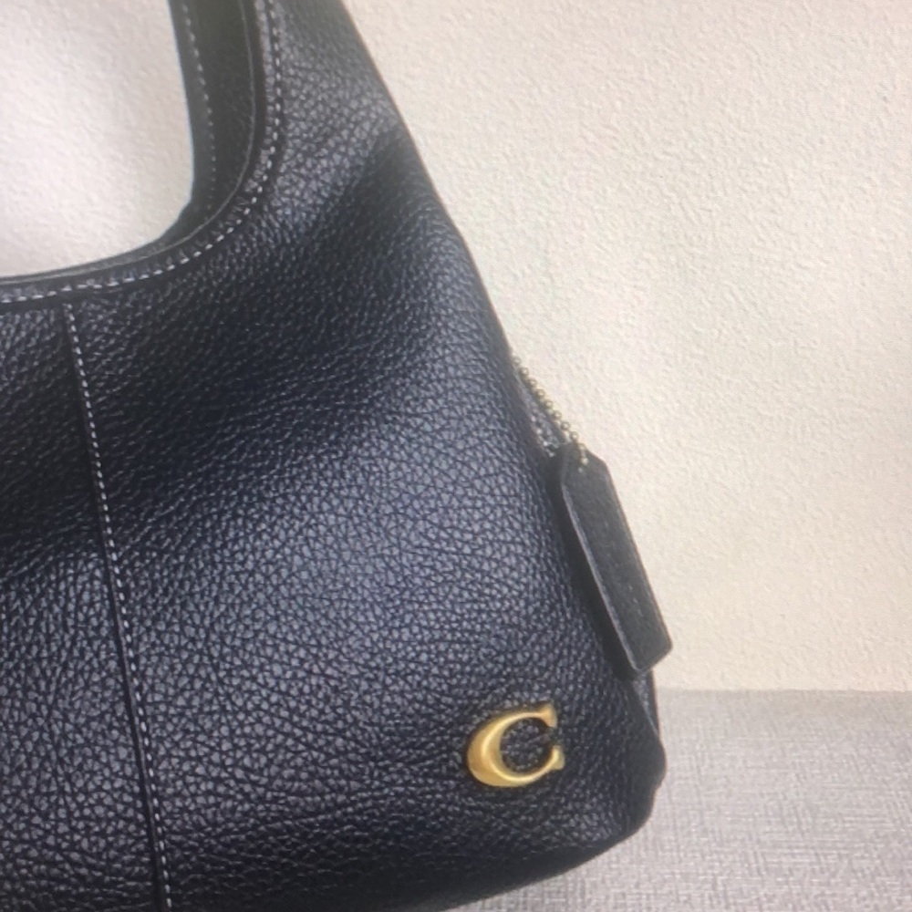 Coach Black Pebbled Leather Top-Handle Bag with Gold Hardware - Picture 3 of 5